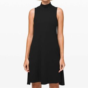 Lululemon gone for the week black athletic ribbed tennis midi dress sz small
